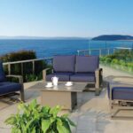 Atlantis Furniture Set on an outdoor patio with a view of the ocean
