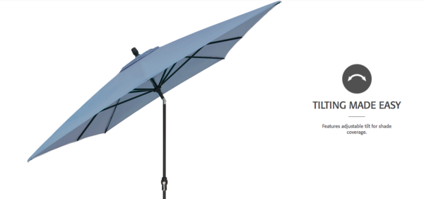 Treasure Garden: 8' x 10' Auto Tilt Market Umbrella - Image 2