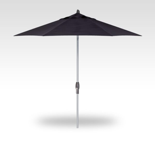 Treasure Garden: 9' Round Auto Tilt Market Umbrella-Silver Shadow frame