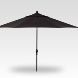 Treasure Garden: 11' Round Auto Tilt Market Umbrella-Black frame