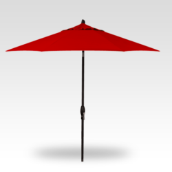 Treasure Garden: 9' Round Auto Tilt Market Umbrella-Black frame