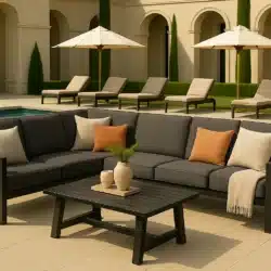 Lifestyle photo with Brookes sectional and coffee table